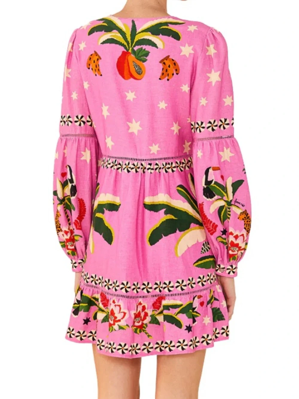 Farm Rio Leopard Forest Pink Mini Dress - Picture 2 of 3